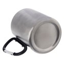Kubek turystyczny metalowy stalowy z karabińczykiem na kemping 350 ml ORION 112440