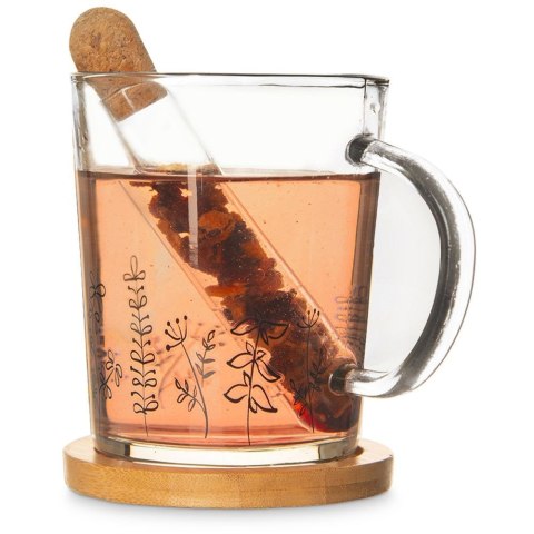 Kubek z zaparzaczem do herbaty szklany LOUKA 400 ml 3 elementy ORION 128885