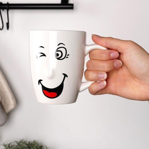 Kubki ceramiczne do kawy herbaty buźki 350 ml zestaw kubków 6 sztuk VILDE 139699