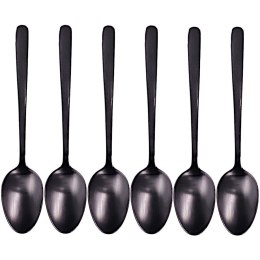 ŁYŻECZKI DO HERBATY KOMPLET ŁYŻECZEK ZESTAW 6 SZT SZTUĆCE CZARNE POŁYSK EXCELLENT HOUSEWARE 139006
