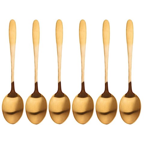 ŁYŻECZKI DO HERBATY KOMPLET ŁYŻECZEK ZESTAW 6 SZT SZTUĆCE ZŁOTE POŁYSK EXCELLENT HOUSEWARE 139005