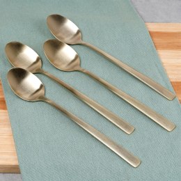 ŁYŻECZKI KOKTAJLOWE DESEROWE DŁUGIE DO DRINKÓW SZTUĆCE ZŁOTE SATYNOWE 4-ELE EXCELLENT HOUSEWARE 139769