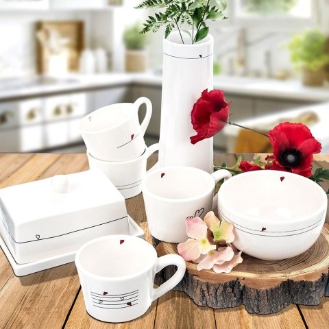 MASELNICZKA CERAMICZNA BIAŁA MASELNICA POJEMNIK NA MASŁO SERCE ORION 128901