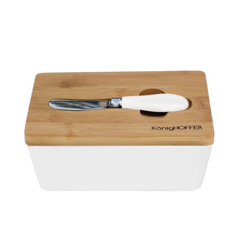 MASELNICZKA CERAMICZNA Z NOŻYKIEM KONIGHOFFER KG-4264 BIAŁA