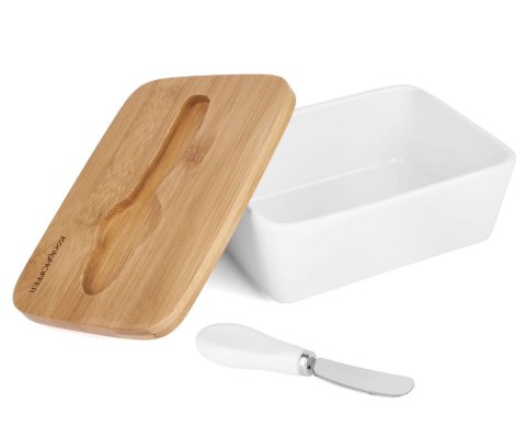 MASELNICZKA CERAMICZNA Z NOŻYKIEM KONIGHOFFER KG-4264 BIAŁA
