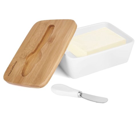 MASELNICZKA CERAMICZNA Z NOŻYKIEM KONIGHOFFER KG-4264 BIAŁA