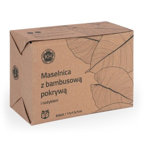 MASELNICZKA CERAMICZNA Z NOŻYKIEM KONIGHOFFER KG-4264 BIAŁA