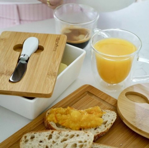 MASELNICZKA CERAMICZNA Z NOŻYKIEM KONIGHOFFER KG-4264 BIAŁA