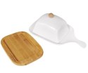 MASELNICZKA PORCELANOWA Z DREWNIANĄ PODSTAWĄ KONIGHOFFER KG-0616