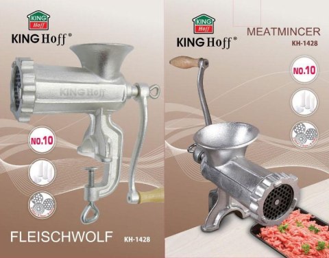 MASZYNKA ŻELIWNA DO MIELENIA MIĘSA #10 + AKCESORIA KiNGHOFF KH-1428