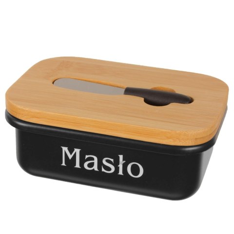 Maselniczka stalowa z nożem do masła czarna BUTTER BRUNBESTE BB-2761-B
