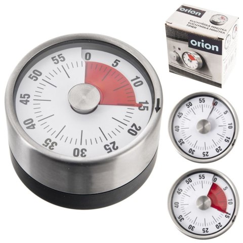 MINUTNIK KUCHENNY Z MAGNESEM TIMER ANALOGOWY RĘCZNY 0-60 MINUT ORION 130742