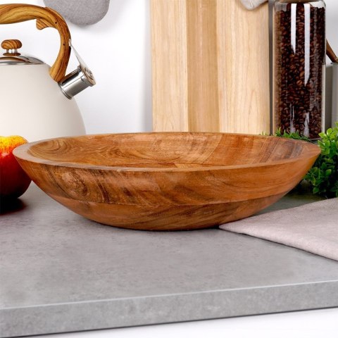 MISKA DREWNIANA DO SERWOWANIA PRZEKĄSEK CHIPSÓW 28CM 1.5L VILDE 259653