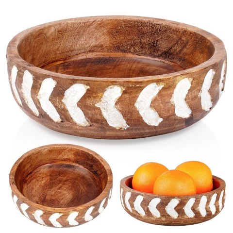 MISKA DREWNIANA DO SERWOWANIA PRZEKĄSEK SAŁATEK NA OWOCE 20CM 850ML VILDE 259688