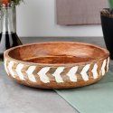 MISKA DREWNIANA DO SERWOWANIA PRZEKĄSEK SAŁATEK NA OWOCE 24CM 1.3L VILDE 259689