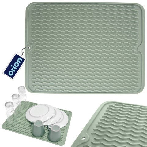 Mata do suszenia naczyń gumowa zielona ociekacz na blat 40x30.5cm ORION 155209