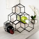 Metalowy stojak na wino butelki wina czarny do 6 butelek 29.5x28.5cm VILDE 229059