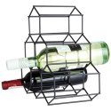 Metalowy stojak na wino butelki wina czarny do 6 butelek 29.5x28.5cm VILDE 229059