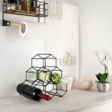Metalowy stojak na wino butelki wina czarny do 6 butelek 29.5x28.5cm VILDE 229059
