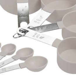 Miarki kuchenne kremowe zestaw miarek kuchennych 8 sztuk kremowe EXCELLENT HOUSEWARE 259118-K