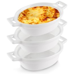 Miseczki do zapiekania kokilki porcelanowe do sosów piekarnika białe małe 120ml 3-ele EXCELLENT HOUSEWARE 259234-OW