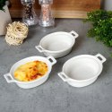 Miseczki do zapiekania kokilki porcelanowe do sosów piekarnika białe małe 120ml 3-ele EXCELLENT HOUSEWARE 259234-OW