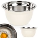 MISKA KUCHENNA METALOWA STALOWA BIAŁA MISECZKA MAŁA 14.5CM 700ML VILDE 259706
