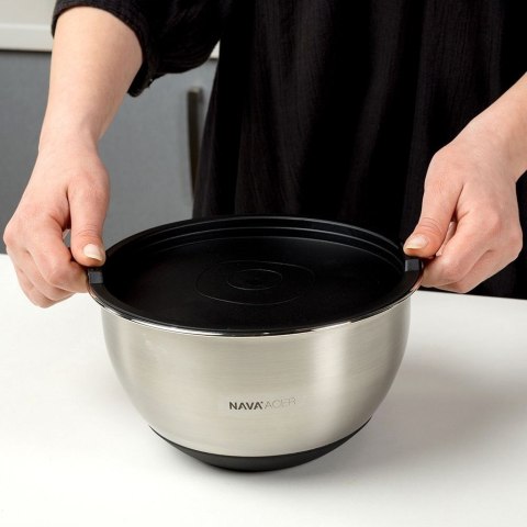 MISKA KUCHENNA METALOWA STALOWA Z POKRYWKĄ ANTYPOŚLIZGOWA ACER 29.5CM 8L NAVA 10-210-002