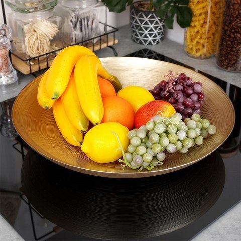 Miska szklana złota na sałatkę przekąski chipsy duża 40cm 6.5L VILDE 139264