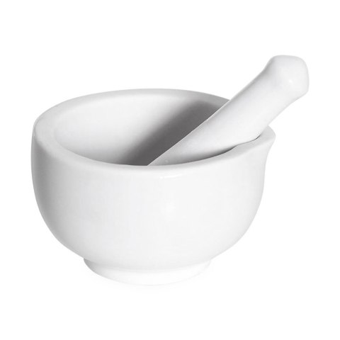 Moździerz kuchenny do przypraw leków ucierania pesto ceramiczny biały VILDE 131007