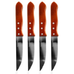 NOŻE DO STEKÓW BURGERÓW PIZZY MIĘS SZTUĆCE STALOWE 24.5CM 4 SZTUKI VAGGAN 139163