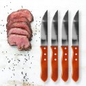 NOŻE DO STEKÓW BURGERÓW PIZZY MIĘS SZTUĆCE STALOWE 24.5CM 4 SZTUKI VAGGAN 139163