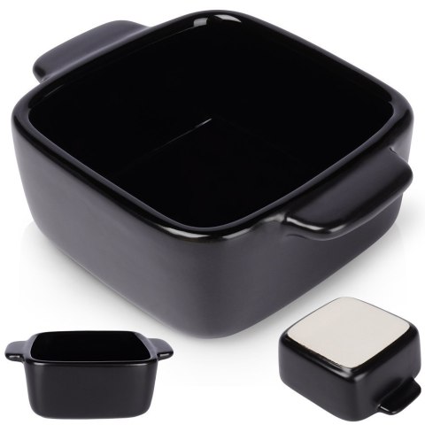 Naczynie żaroodporne ceramiczne czarne kwadratowe małe 10x7x3.5cm 80ml VILDE 279905