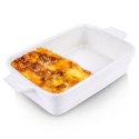 Naczynie żaroodporne do pieczenia ceramiczne białe małe prostokątne 19x11x4cm ALPINA 259300