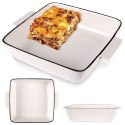 Naczynie żaroodporne do pieczenia porcelanowe białe 20.5x17x5.4cm 800ml HIT 259207