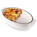 Naczynie żaroodporne do pieczenia porcelanowe białe owalne 19.5x11x5cm 360ml HIT 259209