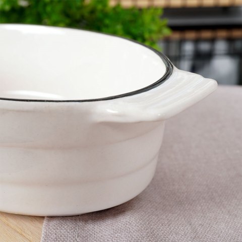 Naczynie żaroodporne do pieczenia porcelanowe białe owalne 19.5x11x5cm 360ml HIT 259209