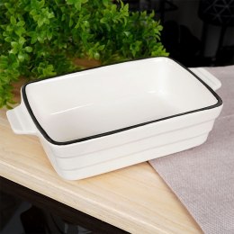 Naczynie żaroodporne porcelanowe białe prostokątne 17.5x9.5x4cm 250ml HIT 259206