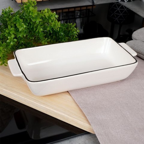 Naczynie żaroodporne porcelanowe białe prostokątne 24x12x4.5cm 550ml HIT 259208