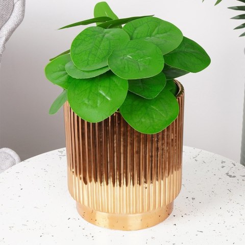 Osłona na doniczkę doniczki osłonka ceramiczna złota 14x16cm VILDE 569742