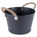 Osłona na doniczkę doniczki osłonka metalowa czarna 19.5x13cm VILDE 339480