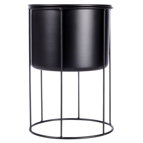 Osłona na doniczkę doniczki osłonka na stojaku metalowa czarna 19x27.5cm HOME STYLING COLLECTION 569953-M