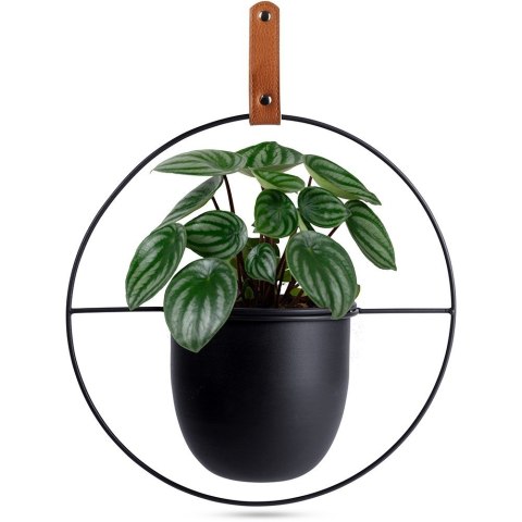 Osłona na doniczkę doniczki osłonka wisząca metalowa czarna 30x30cm HOME STYLING COLLECTION 569743