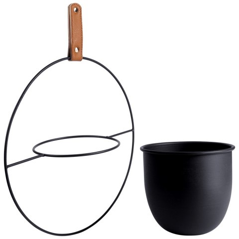 Osłona na doniczkę doniczki osłonka wisząca metalowa czarna 30x30cm HOME STYLING COLLECTION 569743