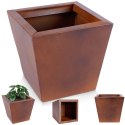 Osłonka na doniczkę metalowa mała z efektem rdzy 15 cm VILDE 339413-M
