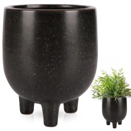 Osłonka na doniczki osłona ceramiczna doniczka czarna 10.5x13cm VILDE 569585