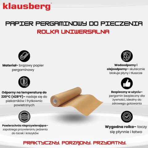 PAPIER PERGAMINOWY DO PIECZENIA 50 M/38 CM KLAUSBERG KB-7904