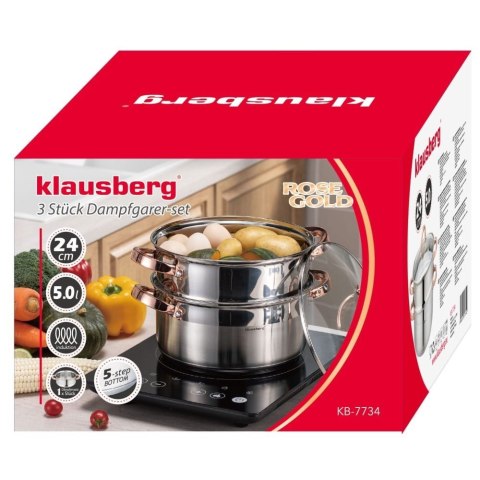 PAROWAR GARNEK ZESTAW DO GOTOWANIA NA PARZE 24CM 3 EL. KLAUSBERG KB-7734