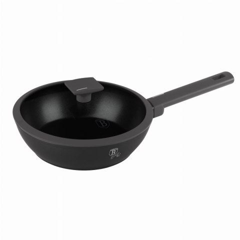 PATELNIA GŁĘBOKA TYTANOWA Z POKRYWKĄ 24CM BERLINGER HAUS ANTRACIT BH-8122
