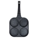 Patelnia granitowa do jajek sadzonych placków pancakes 4 otwory GRANDE 22x22cm ORION 113211